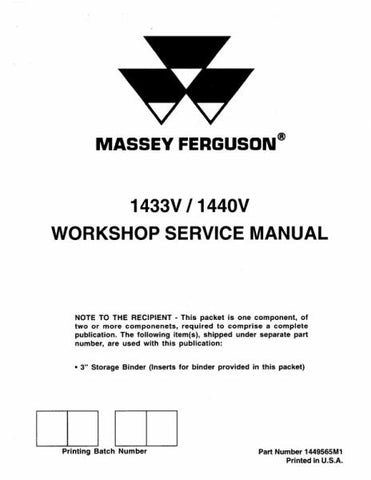 Massey Ferguson 1433V 1440V Service Manual